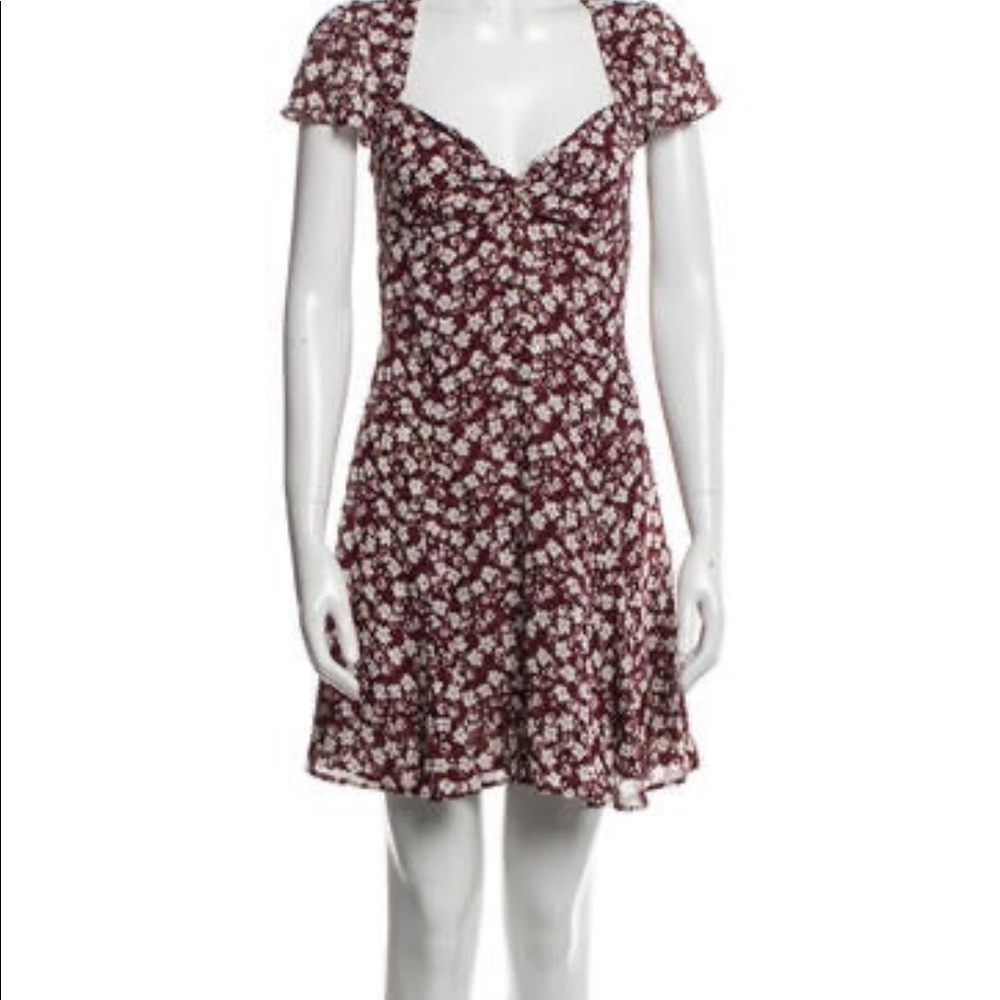 Reformation Red Floral Print Dress